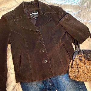 Wilson’s Dark Brown Nubuck Leather Jacket size L